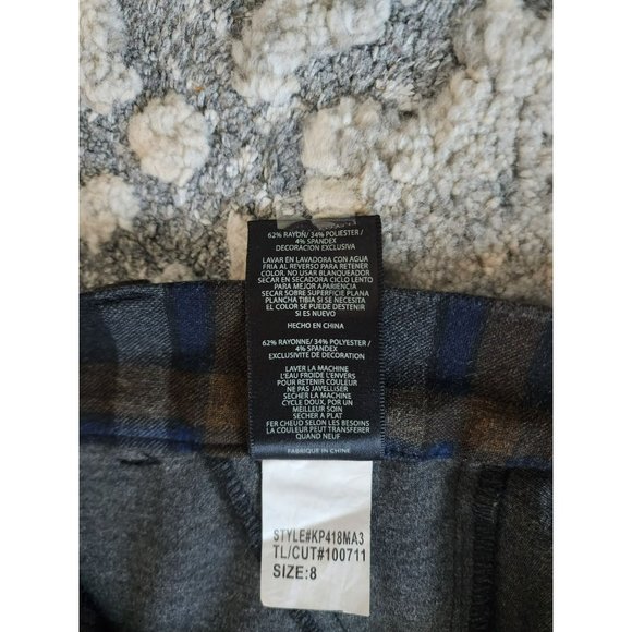 KUT From the Kloth Women's Blue Plaid Diana Skinny Ponte Pants Size 8 - Picture 8 of 10